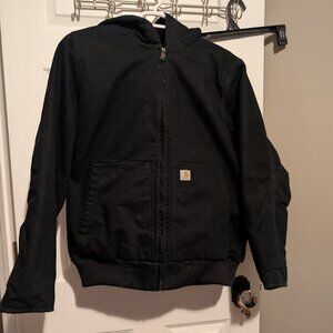 Carhartt 1X Washed Duck 3m Insulated Quilted Active Black Hooded Jacket J130-W